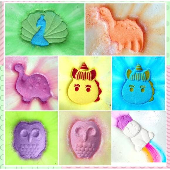 Kids Bath Bombs Set – Fun Shapes & Fresh Scents – Unicorn, Dinosaur, Owl - Picture 3 of 3